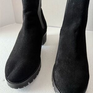 Joie Chelsea Black Suede Leather Boots, Sz-7